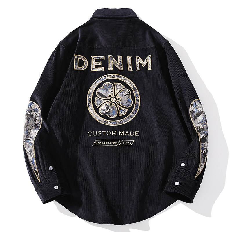 灯芯绒国潮复古着男款休闲情侣衬衫 EWISER衬衫