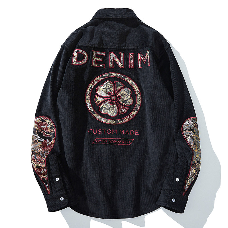 灯芯绒国潮复古着男款休闲情侣衬衫 EWISER衬衫