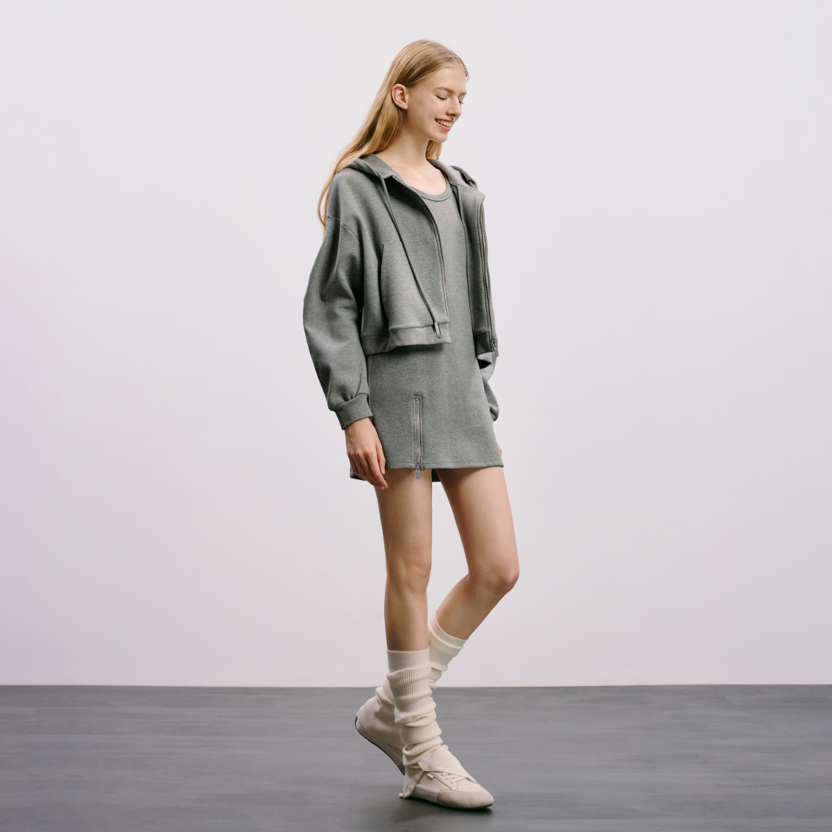 HAVVA连帽拉链卫衣外套+连衣裙两件套运动风女士套装2026春Z27520,淘宝优惠券,粉丝福利购,淘宝优惠卷