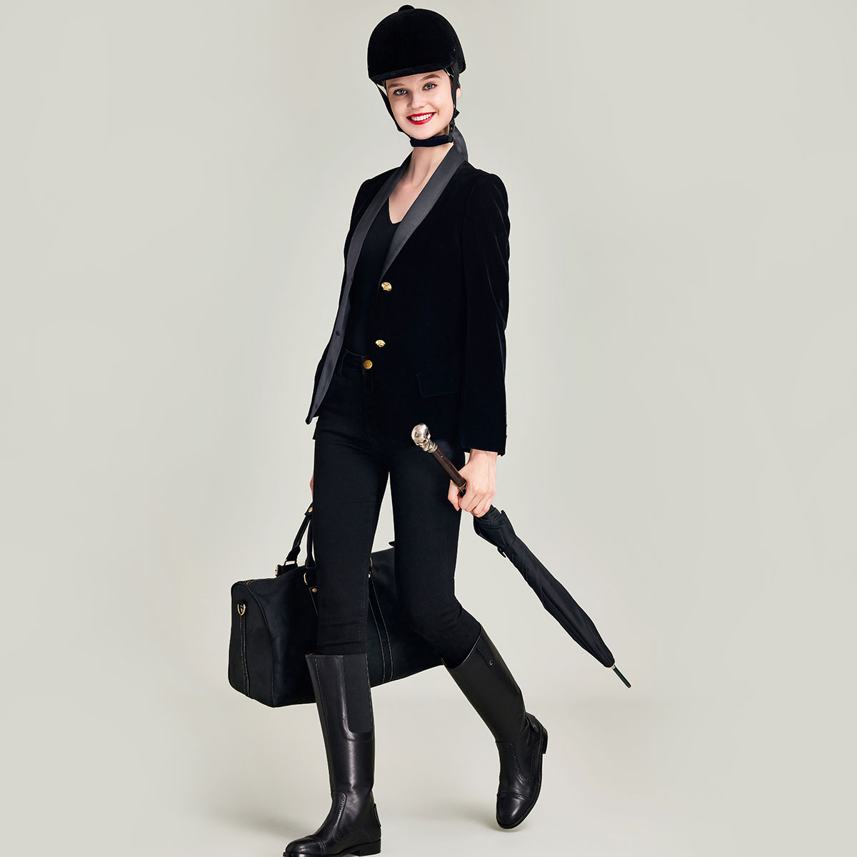 HAVVA2024春季新款黑色西装上衣女修身气质短款丝绒西服外套B1561-图3