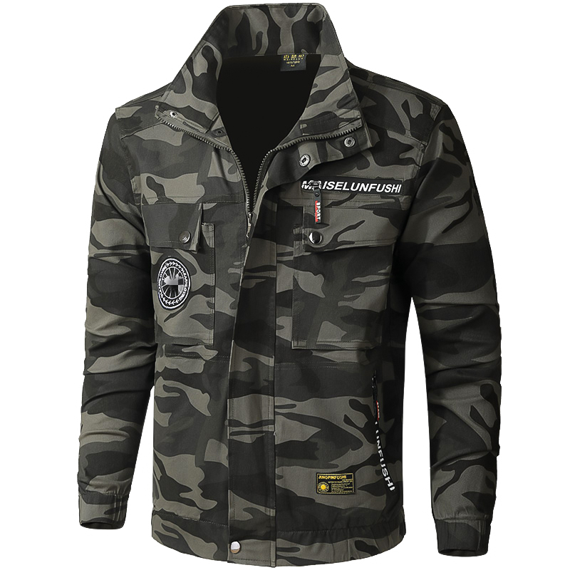 纯棉弹力工作服套装男耐磨迷彩服加厚防烫电焊工服劳保服工装定制 - 图3