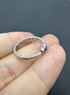 泰银复古梵文条戒戒指男士女生款情侣对戒轻奢高级感男款卡莱茵