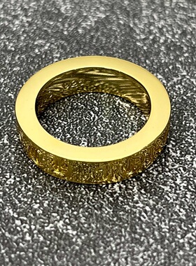 克罗泰银复古做旧！金色永恒戒指 个性百搭款