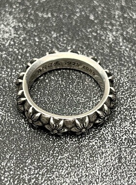 克罗泰银复古做旧！六芒星圈戒戒指 个性百搭款