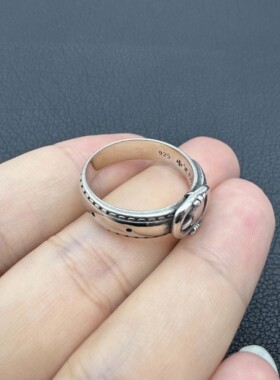 泰银复古腰带皮带扣戒指男士女生款情侣对戒轻奢高级感卡莱茵经典