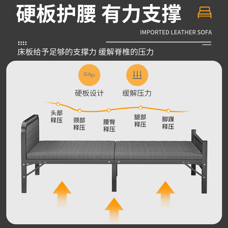 折叠床单人床家用多功能便携躺椅办公室简易午休床成人午睡行军床-图1