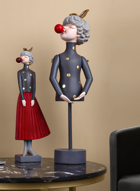 亭亭玉立泡泡女孩轻奢风软装配饰