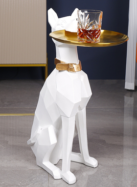 托盘收纳几何狗狗落地摆r件创意家居北欧轻奢客厅店铺橱窗迎宾装