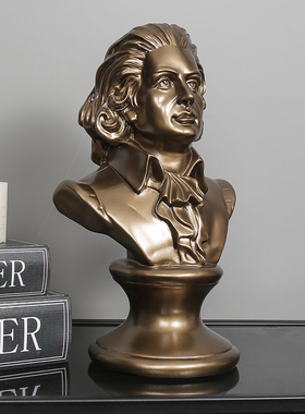 人物雕像桌面摆设莫扎特头像雕塑