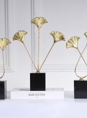 银杏叶大理石欧式风样板间摆件