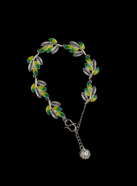 Vintage古着珐琅Green复古手链