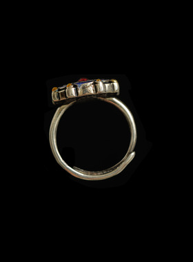 Vintage古着莲花戒指复古银色