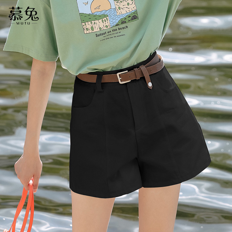 休闲高腰阔腿短裤女夏季2025新款宽松显瘦裤子中裤白色五分裤薄款,淘宝优惠券,粉丝福利购,淘宝优惠卷