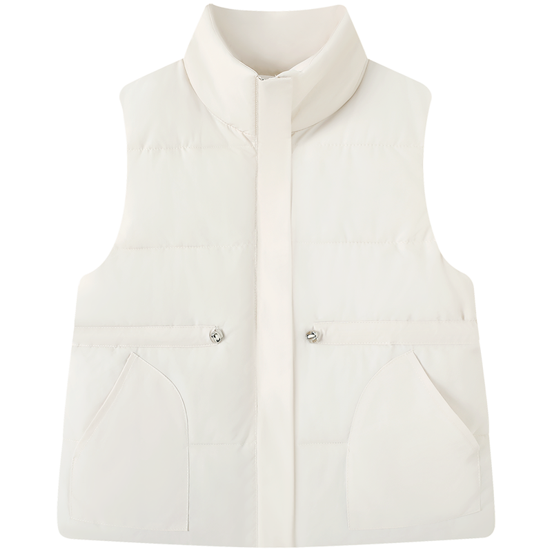 慕兔黑色立领棉服马甲女2025新款冬季外搭加厚坎肩背心面包服外套,淘宝优惠券,粉丝福利购,淘宝优惠卷