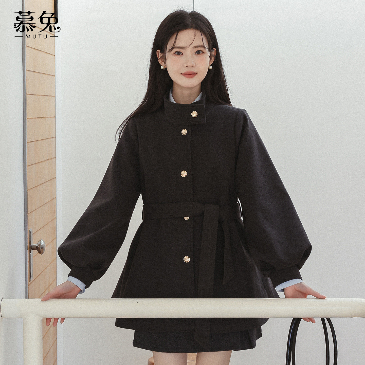 慕兔韩系夹棉毛呢风衣外套女2025冬新款小个子高级感收腰呢子大衣,淘宝优惠券,粉丝福利购,淘宝优惠卷