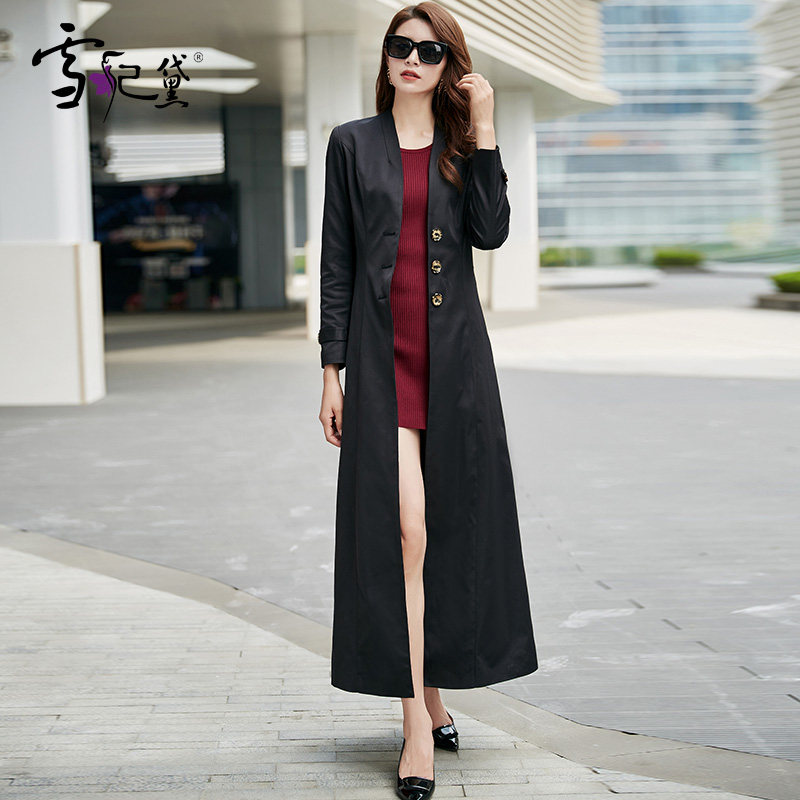 waitmore中长款春秋2020新款到风衣 雪妃黛风衣