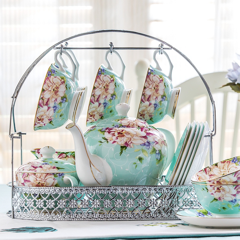 咖啡杯套装欧式骨瓷英式咖啡具家用下午茶花茶茶具简约陶瓷茶壶 - 图2