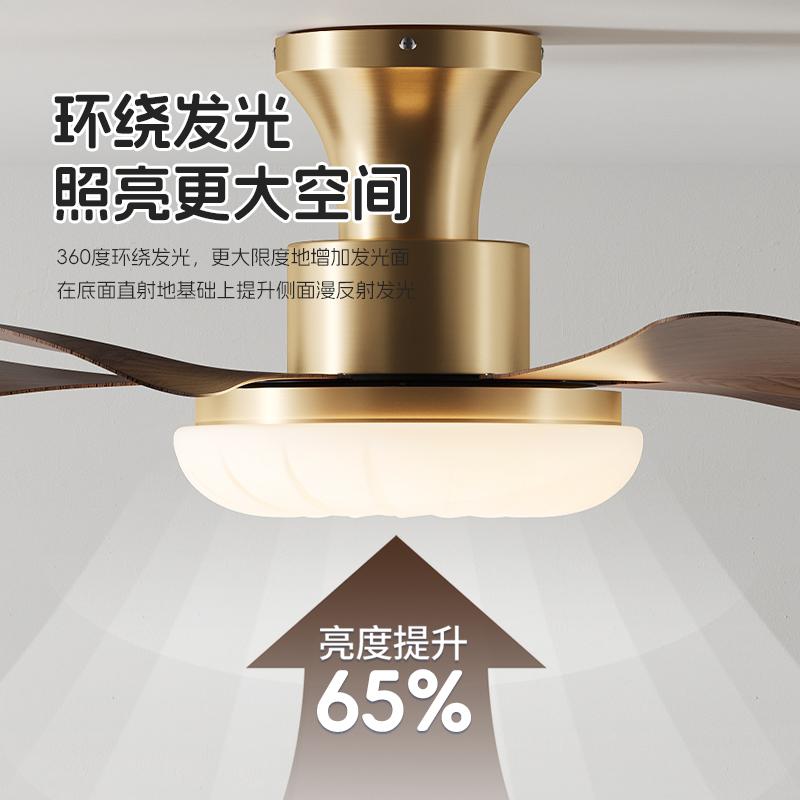 索燕新款风扇灯中古风新中式护眼静音家用吸顶灯客厅卧室餐厅吊扇 - 图2