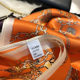 Silk Scarf Spring and Autumn Thin Style Fashionable Silk Square Scarf Women's Versatile 100% Mulberry Silk Orange Korean Small Scarf