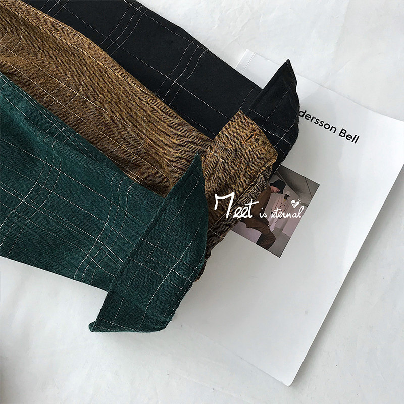 港风男秋冬季潮流格子长袖韩版衬衫 fizze衬衫