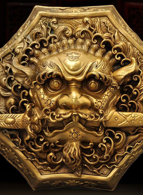 狮子头挂件大象头八角狮头狮咬剑