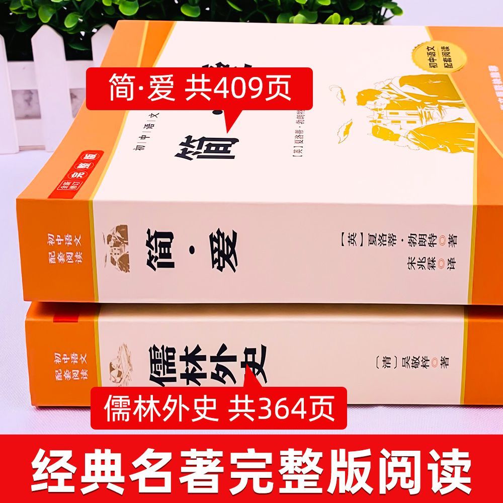 九年级下册必读简爱和儒林外史正版原著初中三年级课外阅读书籍考点无删减完整版经典名著文学阅读初三老师推荐青少年必读文学读物 - 图0