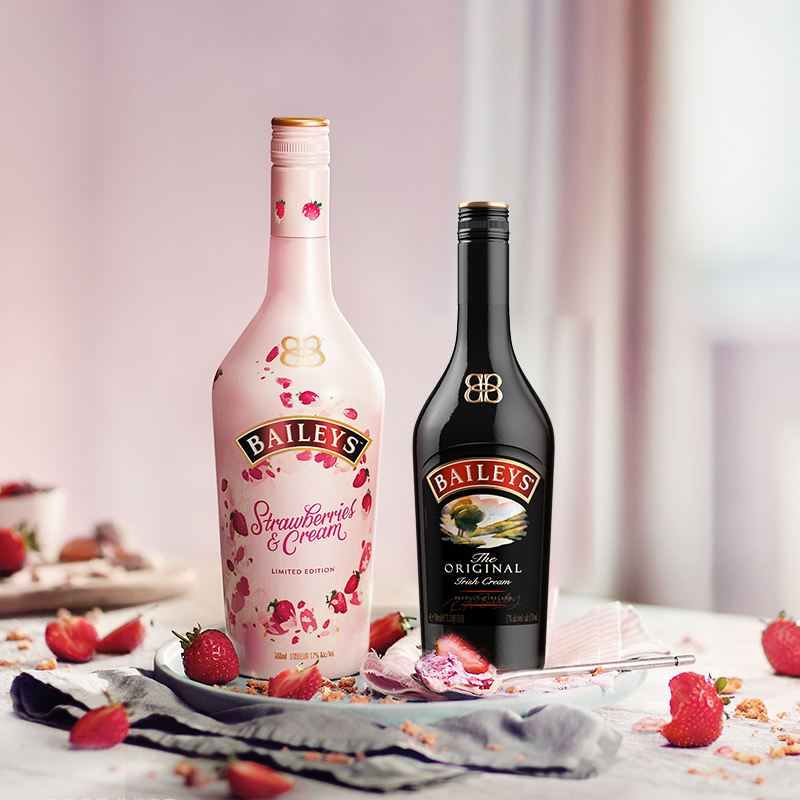百利甜酒baileys原味500ml草莓味700ml双支奶油配制力娇酒利口酒 - 图1