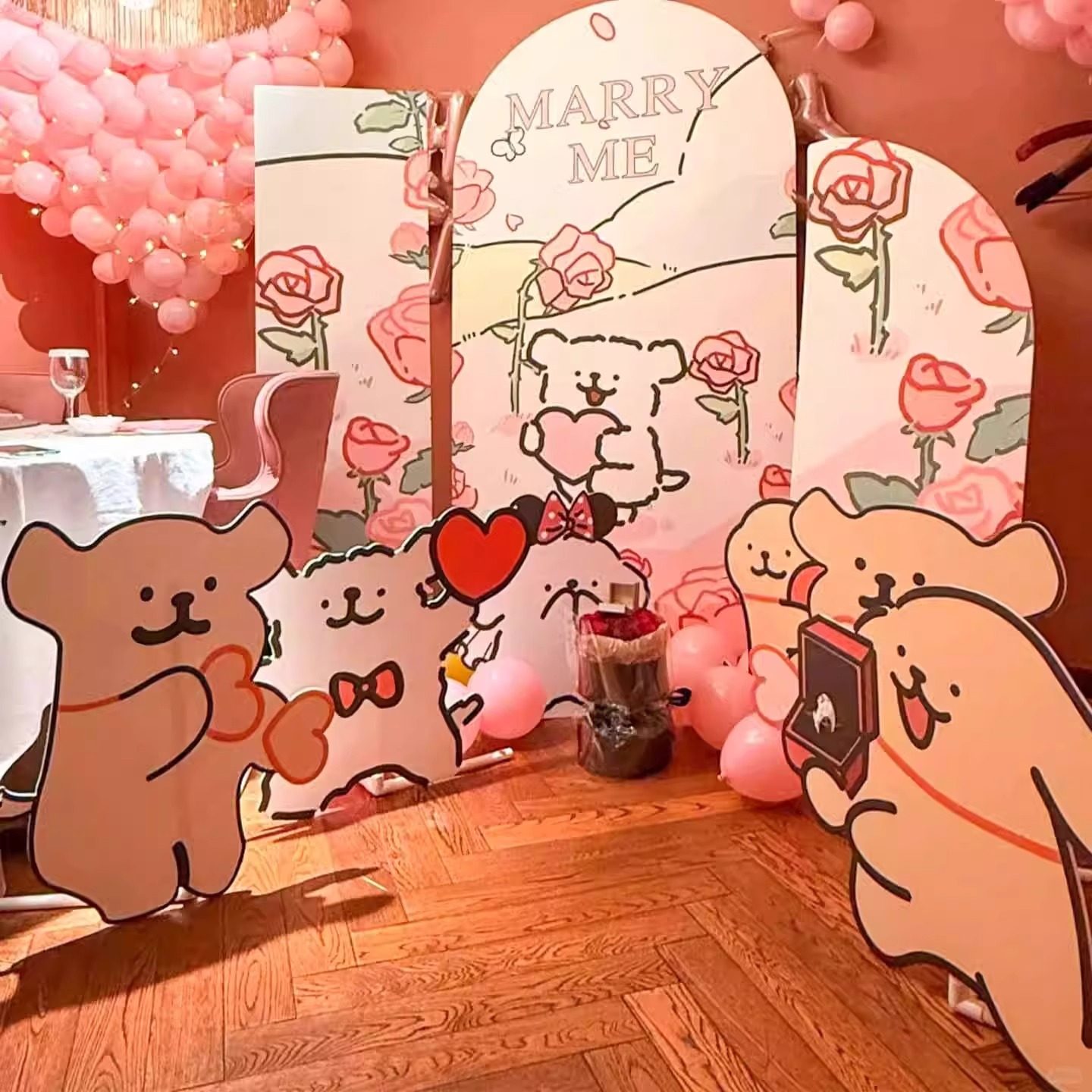 七夕情人节求婚线条小狗室内布置装饰氛围感浪漫表白KT板仪式感,淘宝优惠券,粉丝福利购,淘宝优惠卷