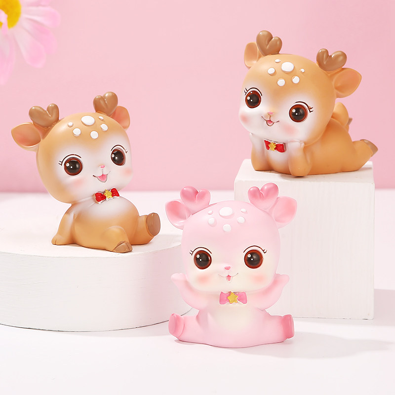 38三八妇女节礼物治愈系小鹿摆件办公桌面卡通装饰送男女朋友女生