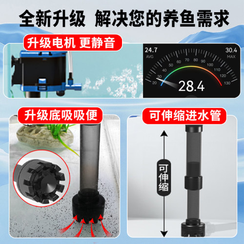 森森鱼缸过滤循环水泵过滤制氧一体机小型抽水循环三合一静音水泵 - 图1