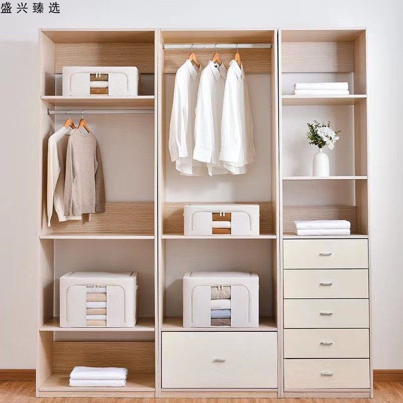三开门高级棉麻收纳箱PP板防潮可水洗百纳箱衣服被子衣柜整理师箱,淘宝优惠券,粉丝福利购,淘宝优惠卷