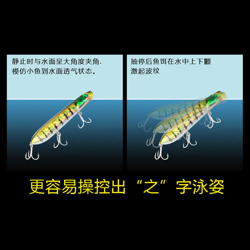 路亚假饵走狗雷狗水面浮水之字狗铅笔波爬远投翘嘴鳡鱼鳟鱼海鲈 - 图2
