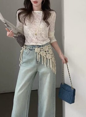 手工钩织三角绑带辣妹百搭屁帘