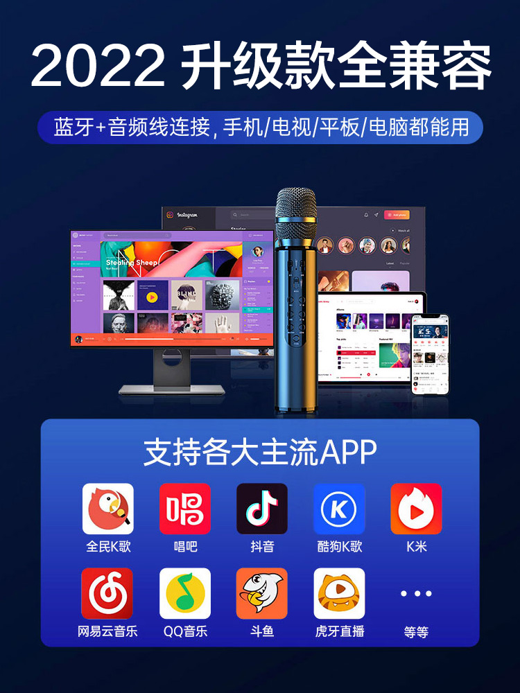 无线话筒音响一体麦克风蓝牙手机专用K歌娱乐全民唱歌家用唱K神器