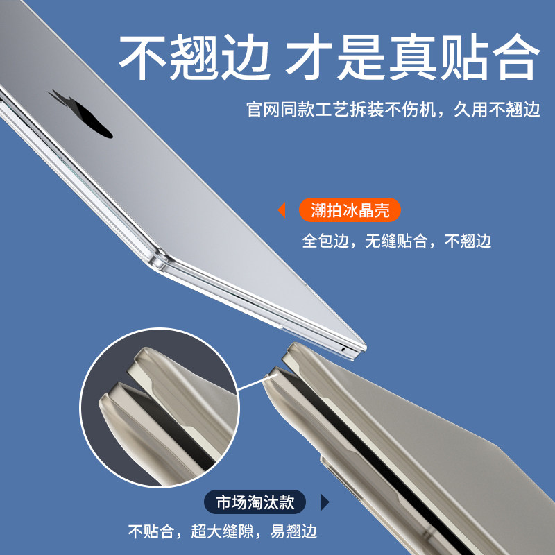 适用于macbook保护壳2024款air苹果电脑macbookpro笔记本13.3寸保护套透明M1超薄14/16寸软外壳硅胶全包磨砂,淘宝优惠券,粉丝福利购,淘宝优惠卷