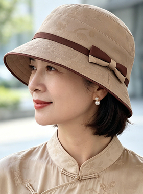 春秋中老年女薄款布渔夫帽