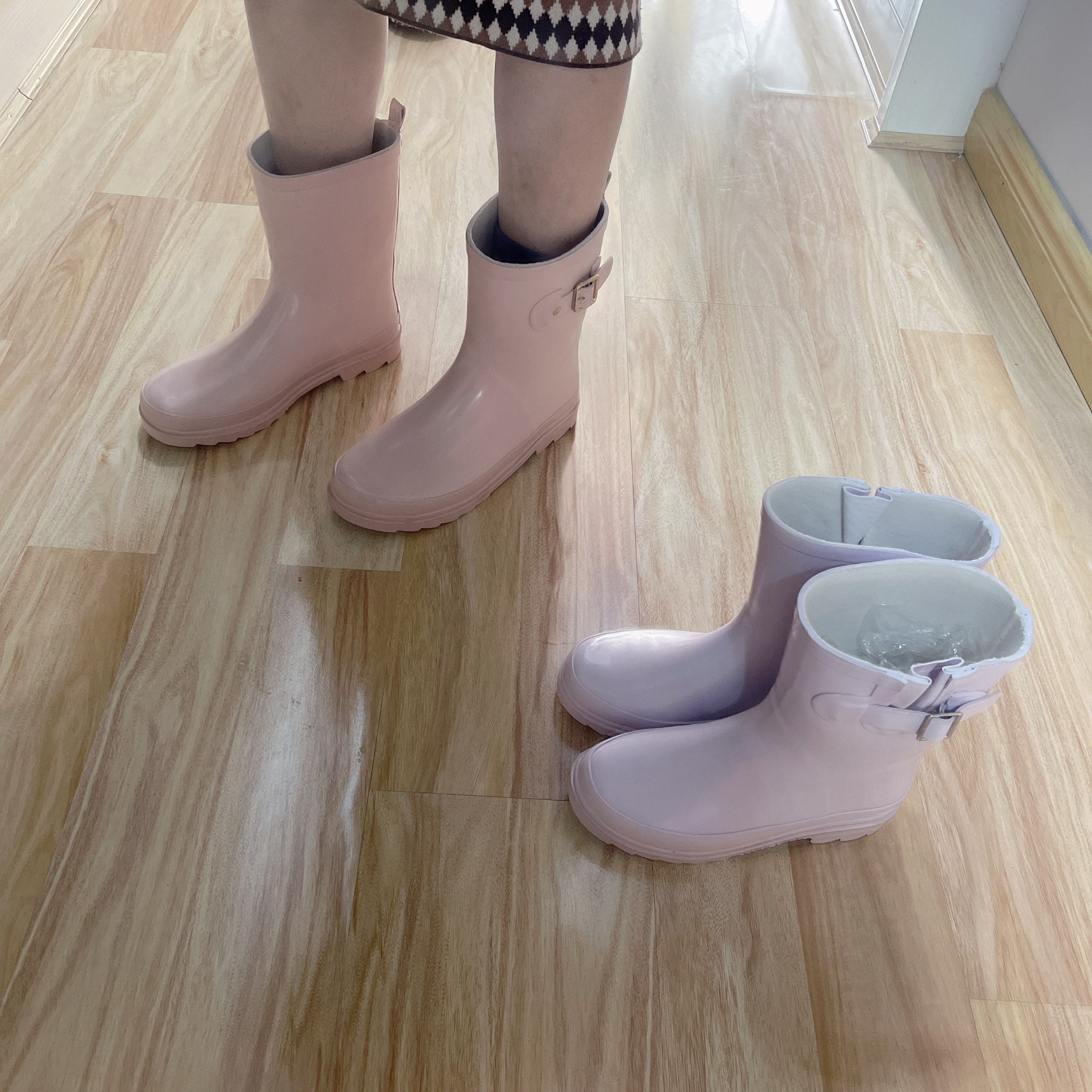 2026成人大童亲子中筒外贸橡胶 少量捡漏33-39码粉紫色可爱雨鞋,淘宝优惠券,粉丝福利购,淘宝优惠卷