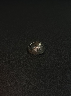 小心袖口 Vintage中古银色鹰头戒指小众设计感开口指环金属配饰