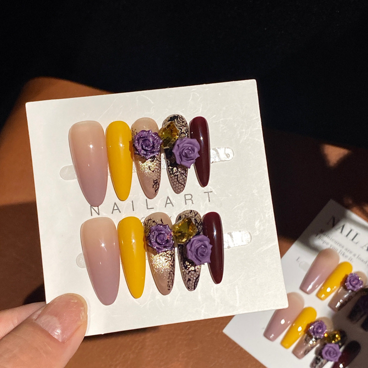 【蕊姬夫人】纯手工穿戴甲古早风美甲富婆显白气质氛围感复古美甲,淘宝优惠券,粉丝福利购,淘宝优惠卷