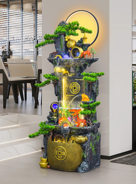 流水喷泉水景观客厅摆件高端大气上档次开业礼物家居好物家装饰品