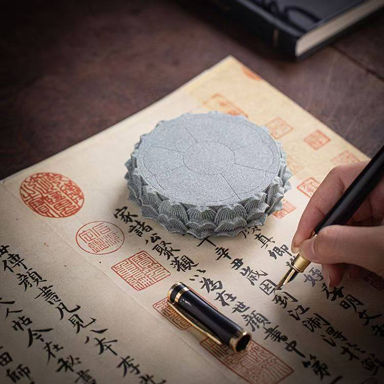 青砂石创意莲花台底座加高石头座中式盖置茶托杯垫书房镇纸桌摆件,淘宝优惠券,粉丝福利购,淘宝优惠卷