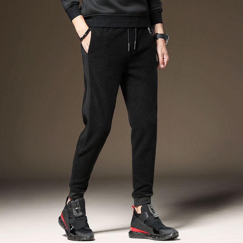 休闲男士加绒加厚束脚裤新款长裤子 梵亨休闲裤