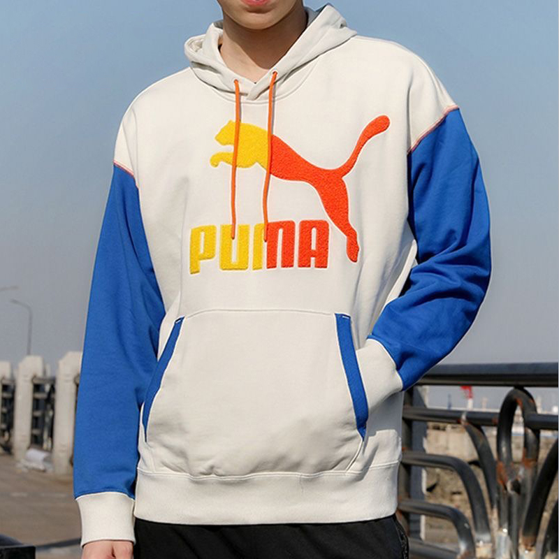 PUMA彪马卫衣男保暖运动服休闲拼接连帽套头衫 男款 530709-05