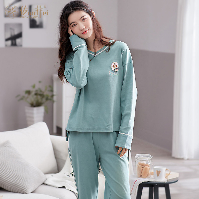 春秋纯棉长袖长裤可外穿宽松睡衣 佐菲睡衣/家居服套装