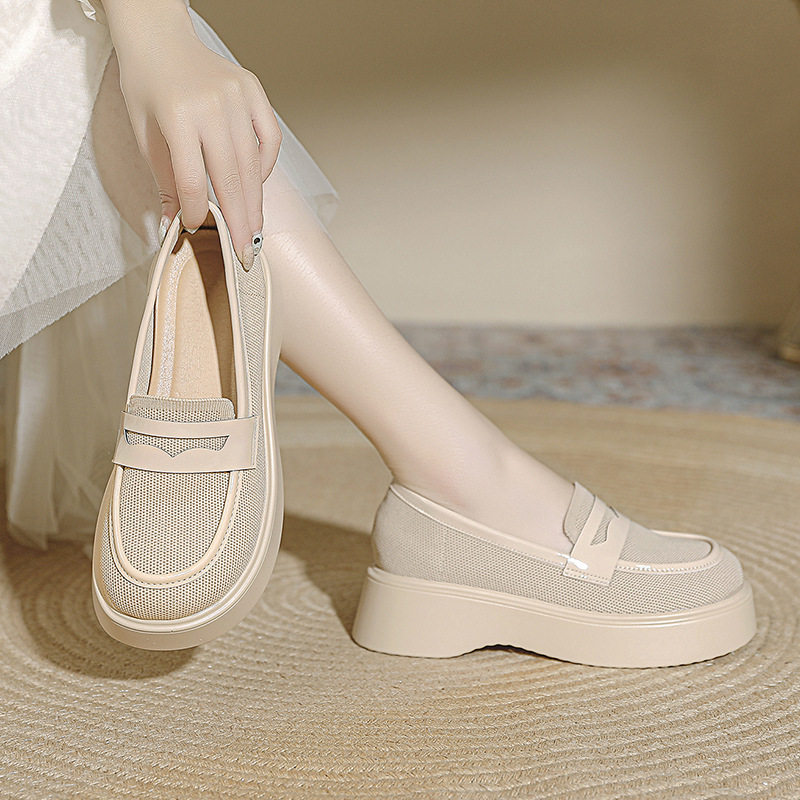 飞织一脚蹬女鞋透气网面乐福鞋休闲针织软底懒人豆豆鞋平底小皮鞋,淘宝优惠券,粉丝福利购,淘宝优惠卷