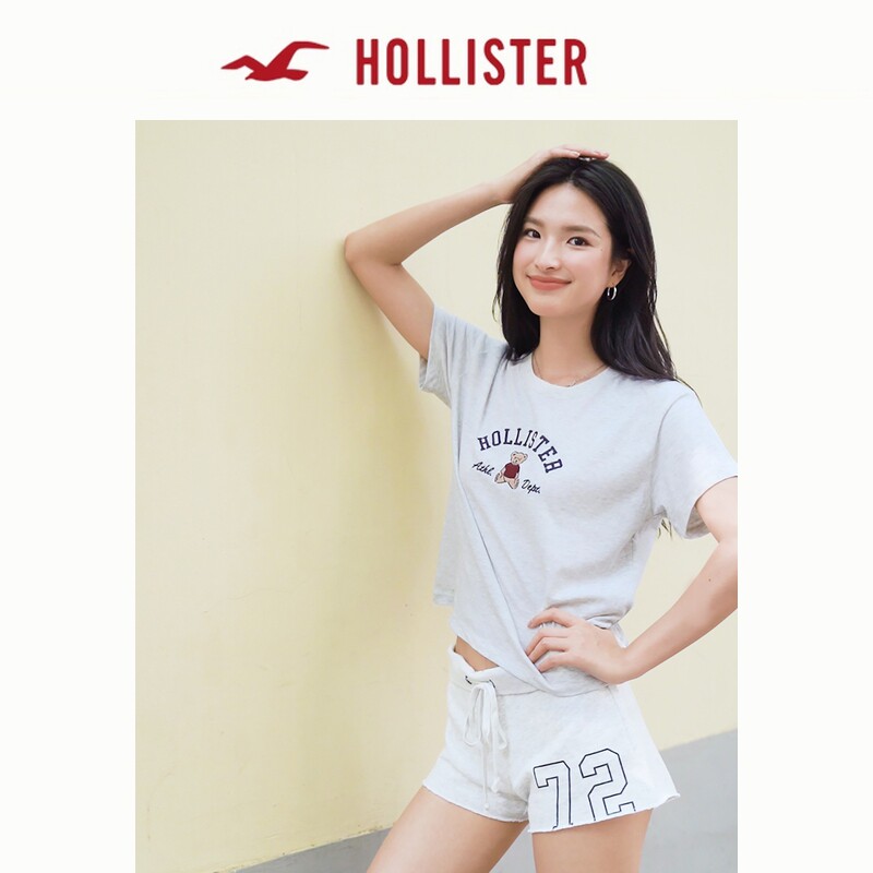 【热销小熊T】Hollister25夏新款甜辣LOGO棉质T恤女装357-5001