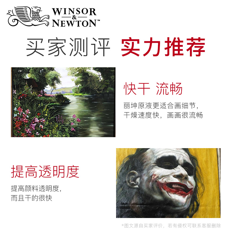 温莎牛顿进口油画绘画媒介剂油画颜料上光清洗丽坤原液无味稀释剂厚涂媒介调和罩染洗笔液亮光胶质细节-图1