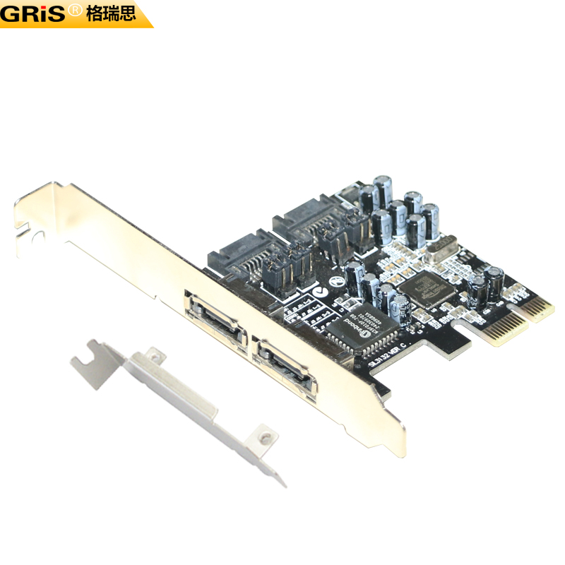 GRIS PCI-E转SATA II RAID阵列卡直通台式机服务器PCI电脑硬盘系统扩展卡支持RAID 0,1,0+1,5功能SIL3132芯片 - 图0