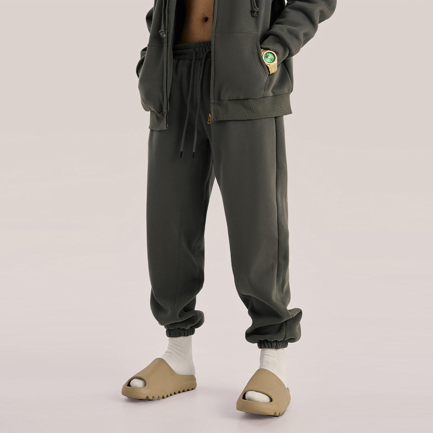 345G重磅加绒卫裤男潮牌高街百搭宽松休闲裤束脚运动裤秋冬长裤子,淘宝优惠券,粉丝福利购,淘宝优惠卷