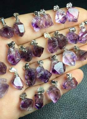 好记水晶超七原矿吊坠s925银扣镶嵌简约时尚高级精致感随机发